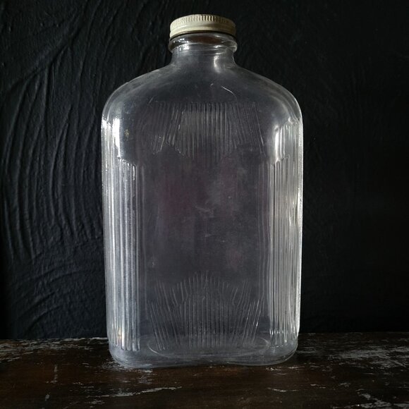 1930's Owens-Illinois Glass Company Bottle Flask w/ Cap Refrigerator Bottle - Picture 3 of 7